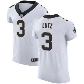 Wholesale Cheap Nike Saints #3 Wil Lutz White Men\'s Stitched NFL Vapor Untouchable Elite Jersey