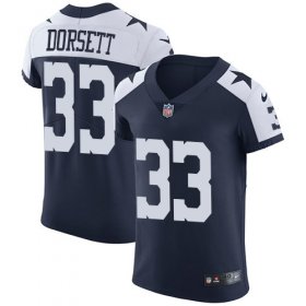 Wholesale Cheap Nike Cowboys #33 Tony Dorsett Navy Blue Thanksgiving Men\'s Stitched NFL Vapor Untouchable Throwback Elite Jersey