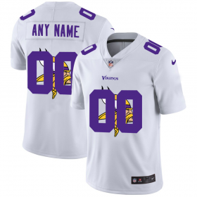 Wholesale Cheap Minnesota Vikings Custom White Men\'s Nike Team Logo Dual Overlap Limited NFL Jersey