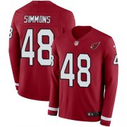 Wholesale Cheap Nike Cardinals #48 Isaiah Simmons Red Team Color Men's Stitched NFL Limited Therma Long Sleeve Jersey