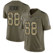 Wholesale Cheap Nike Dolphins #88 Mike Gesicki Olive/Camo Men's Stitched NFL Limited 2017 Salute To Service Jersey