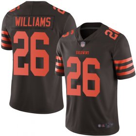 Wholesale Cheap Nike Browns #26 Greedy Williams Brown Men\'s Stitched NFL Limited Rush Jersey