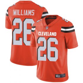 Wholesale Cheap Nike Browns #26 Greedy Williams Orange Alternate Men\'s Stitched NFL Vapor Untouchable Limited Jersey
