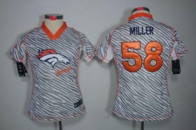 Wholesale Cheap Nike Broncos #58 Von Miller Zebra Women\'s Stitched NFL Elite Jersey