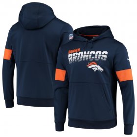 Wholesale Cheap Denver Broncos Nike Sideline Team Logo Performance Pullover Hoodie Navy