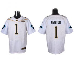 Wholesale Cheap Nike Panthers #1 Cam Newton White 2016 Pro Bowl Men\'s Stitched NFL Elite Jersey