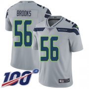 Wholesale Cheap Nike Seahawks #56 Jordyn Brooks Grey Alternate Men's Stitched NFL 100th Season Vapor Untouchable Limited Jersey