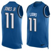 Wholesale Cheap Nike Lions #11 Marvin Jones Jr Blue Team Color Men's Stitched NFL Limited Tank Top Jersey