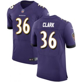 Wholesale Cheap Nike Ravens #36 Chuck Clark Purple Team Color Men\'s Stitched NFL Vapor Untouchable Elite Jersey