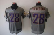Wholesale Cheap Nike Vikings #28 Adrian Peterson Grey Shadow Men's Stitched NFL Elite Jersey