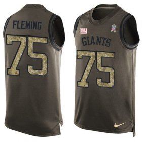 Wholesale Cheap Nike Giants #75 Cameron Fleming Green Men\'s Stitched NFL Limited Salute To Service Tank Top Jersey
