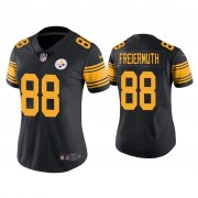 Wholesale Cheap Women's Pittsburgh Steelers #88 Pat Freiermuth Rush Limited Black Jersey
