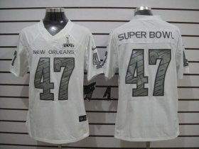 Wholesale Cheap Nike New Orleans White Super Bowl XLVII Men\'s Elite Jersey