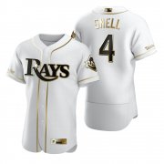 Wholesale Cheap Tampa Bay Rays #4 Blake Snell White Nike Men's Authentic Golden Edition MLB Jersey