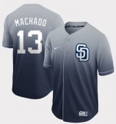 Wholesale Cheap Nike Padres #13 Manny Machado Navy Fade Authentic Stitched MLB Jersey