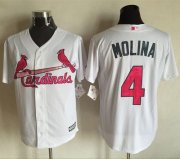 Wholesale Cheap Cardinals #4 Yadier Molina White New Cool Base Mother's Day Stitched MLB Jersey