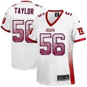 Wholesale Cheap Nike Giants #56 Lawrence Taylor White Women's Stitched NFL Elite Drift Fashion Jersey