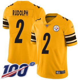 Wholesale Cheap Nike Steelers #2 Mason Rudolph Gold Men\'s Stitched NFL Limited Inverted Legend 100th Season Jersey