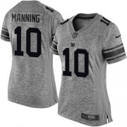 Wholesale Cheap Nike Giants #10 Eli Manning Gray Women's Stitched NFL Limited Gridiron Gray Jersey