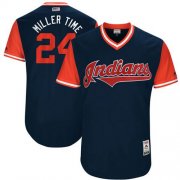 Wholesale Cheap Indians #24 Andrew Miller Navy "Miller Time" Players Weekend Authentic Stitched MLB Jersey