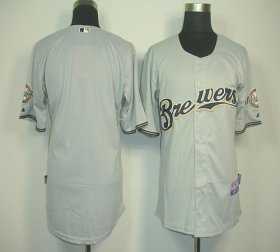 Wholesale Cheap Brewers Blank Grey Cool Base Stitched MLB Jersey