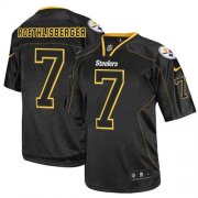 Wholesale Cheap Nike Steelers #7 Ben Roethlisberger Lights Out Black Men's Stitched NFL Elite Jersey