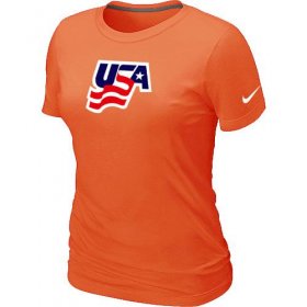 Wholesale Cheap Women\'s Nike USA Graphic Legend Performance Collection Locker Room T-Shirt Orange