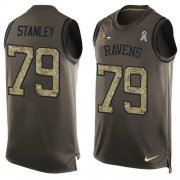 Wholesale Cheap Nike Ravens #79 Ronnie Stanley Green Men's Stitched NFL Limited Salute To Service Tank Top Jersey