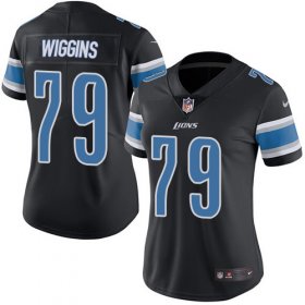 Wholesale Cheap Nike Lions #79 Kenny Wiggins Black Women\'s Stitched NFL Limited Rush Jersey