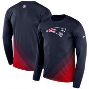 Wholesale Cheap Men's New England Patriots Nike Navy Sideline Legend Prism Performance Long Sleeve T-Shirt