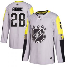 Wholesale Cheap Adidas Flyers #28 Claude Giroux Gray 2018 All-Star Metro Division Authentic Stitched NHL Jersey