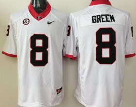 Wholesale Cheap Men\'s Georgia Bulldogs #8 A. J. Green White Stitched NCAA Nike Limited College Football Jersey