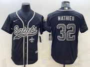 Wholesale Cheap Men's New Orleans Saints #32 Tyrann Mathieu Black Reflective Limited Stitched Football Jersey
