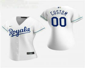 Wholesale Cheap Women\'s Custom Kansas City Royals 2020 White Home Nike Jersey
