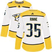 Wholesale Cheap Adidas Predators #35 Pekka Rinne White Road Authentic Women's Stitched NHL Jersey