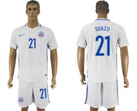 Wholesale Cheap Chile #21 Suazo Away Soccer Country Jersey