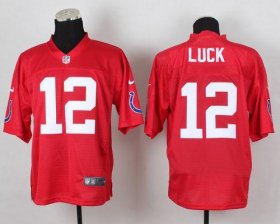 Wholesale Cheap Nike Colts #12 Andrew Luck Red Men\'s Stitched NFL Elite QB Practice Jersey