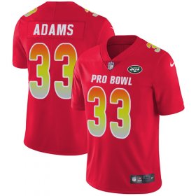 Wholesale Cheap Nike Jets #33 Jamal Adams Red Men\'s Stitched NFL Limited AFC 2019 Pro Bowl Jersey