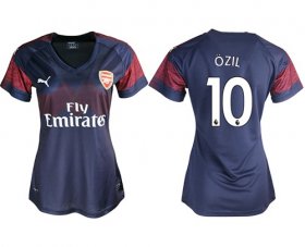 Wholesale Cheap Women\'s Arsenal #10 Ozil Away Soccer Club Jersey