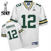 Wholesale Cheap Packers #12 Aaron Rodgers White Super Bowl XLV Stitched NFL Jersey