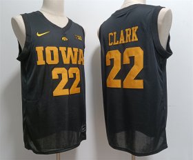 Cheap Men\'s Iowa Hawkeyes #22 Caitlin Clark Black Stitched Jersey