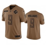 Wholesale Cheap Men's Detroit Lions #9 Jameson Williams 2023 Brown Salute To Service Limited Football Stitched Jersey