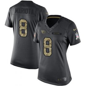 Wholesale Cheap Nike Titans #8 Marcus Mariota Black Women\'s Stitched NFL Limited 2016 Salute to Service Jersey