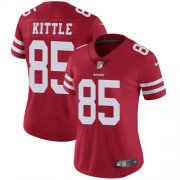 Wholesale Cheap Nike 49ers #85 George Kittle Red Team Color Women's Stitched NFL Vapor Untouchable Limited Jersey