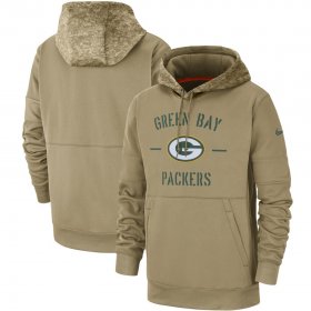 Wholesale Cheap Men\'s Green Bay Packers Nike Tan 2019 Salute to Service Sideline Therma Pullover Hoodie
