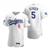Wholesale Cheap Los Angeles Dodgers #5 Corey Seager White 2020 World Series Champions Jersey