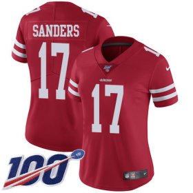 Wholesale Cheap Nike 49ers #17 Emmanuel Sanders Red Team Color Women\'s Stitched NFL 100th Season Vapor Limited Jersey