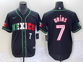 Wholesale Cheap Men\'s Mexico Baseball #7 Julio Urias Number 2023 Black White World Classic Stitched Jersey