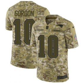 Wholesale Cheap Nike Patriots #10 Josh Gordon Camo Men\'s Stitched NFL Limited 2018 Salute To Service Jersey