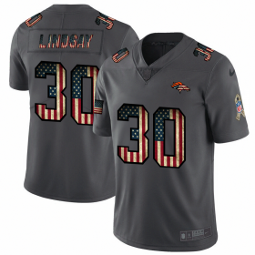 Wholesale Cheap Denver Broncos #30 Phillip Lindsay Nike 2018 Salute to Service Retro USA Flag Limited NFL Jersey